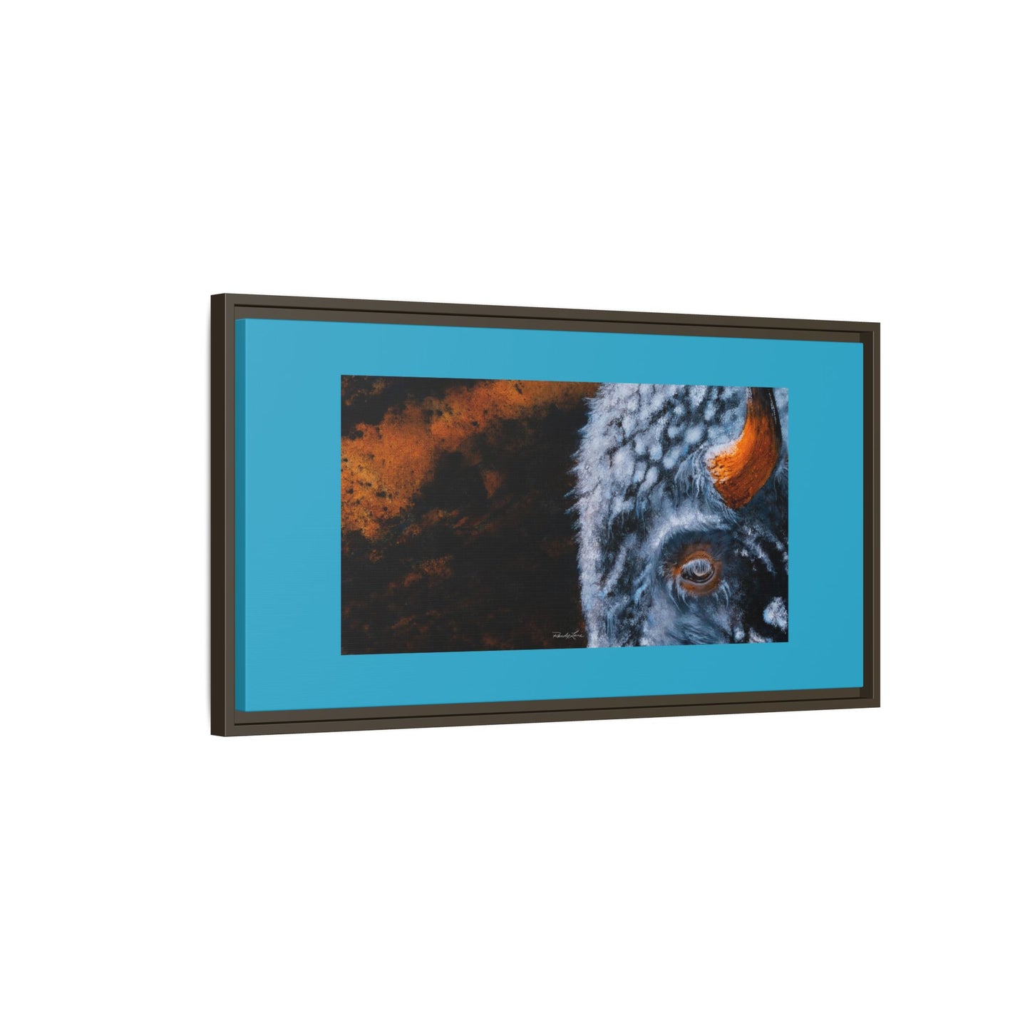 Storm Bison, Framed Matte Canvas Art