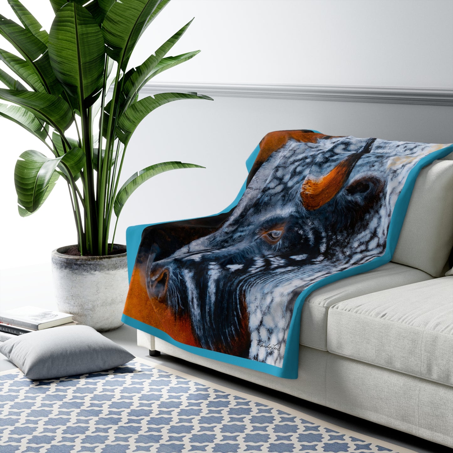 Storm Bison, Bison Theme Cozy Sherpa Fleece Blanket