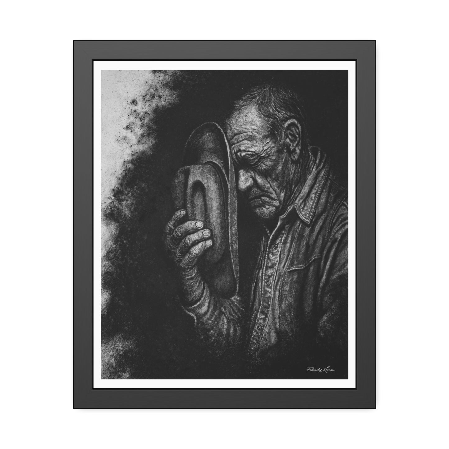 Cowboys Prayer. Framed Fine Art Print