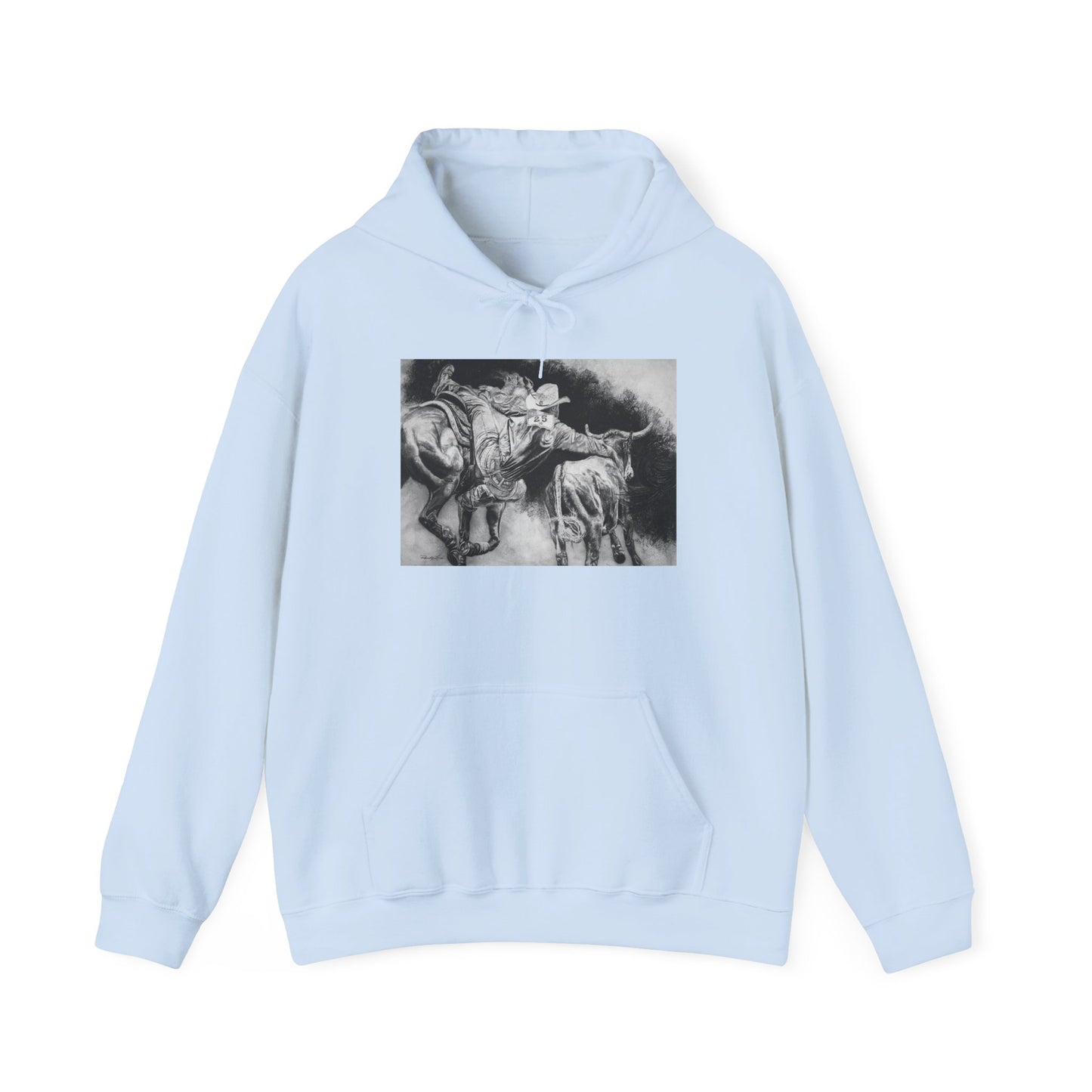 Contact. Cowboy Bulldogger Rodeo Art Unisex Heavy Blend Hoodie