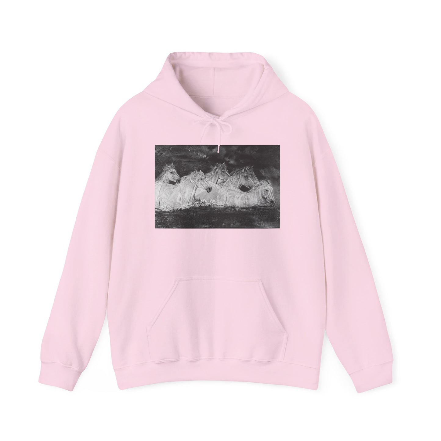 Night Swim, Horse Unisex Hooded Sweatshirt
