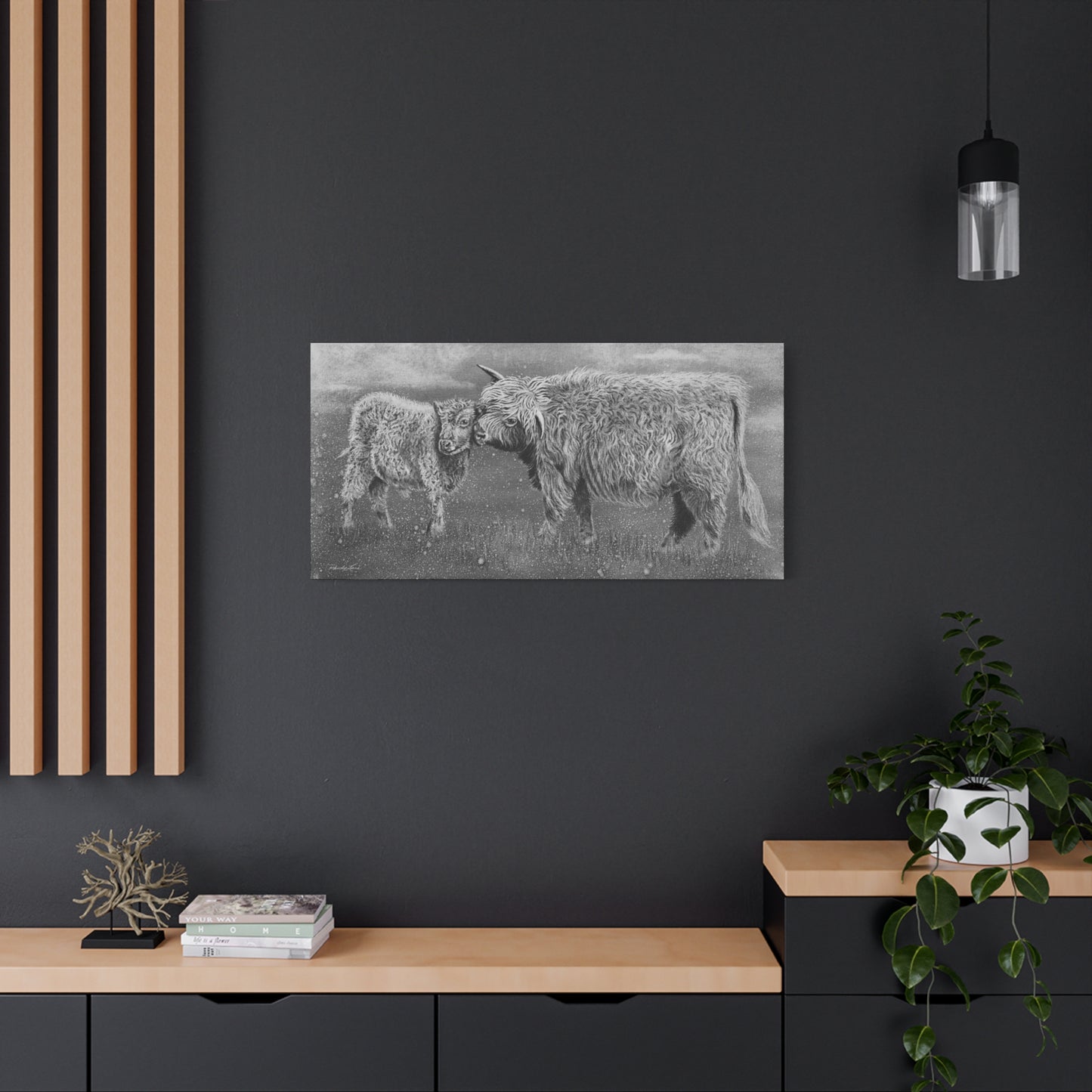 Highland Love, Highland Cattle Canvas Art