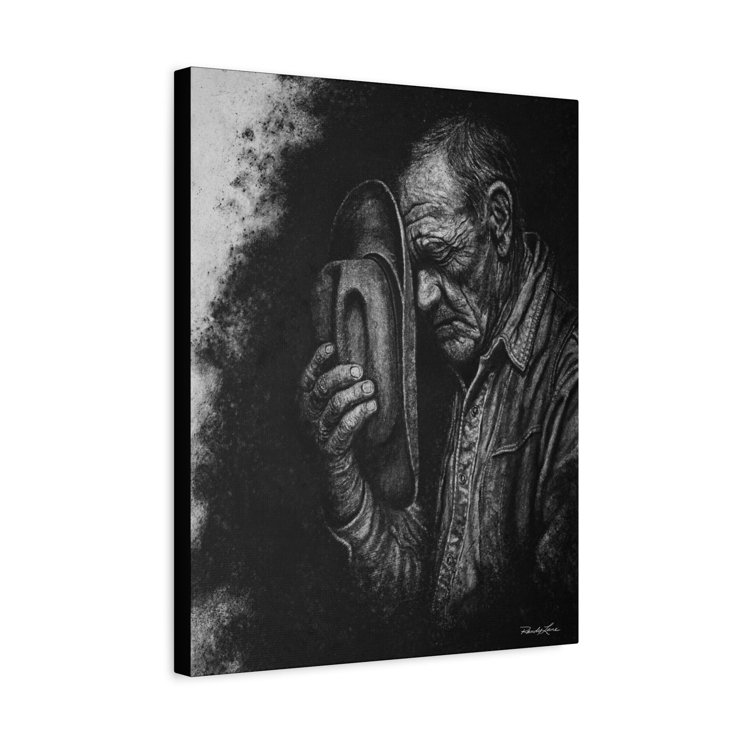 Cowboys Prayer. Stretched Matte Canvas Wall Art