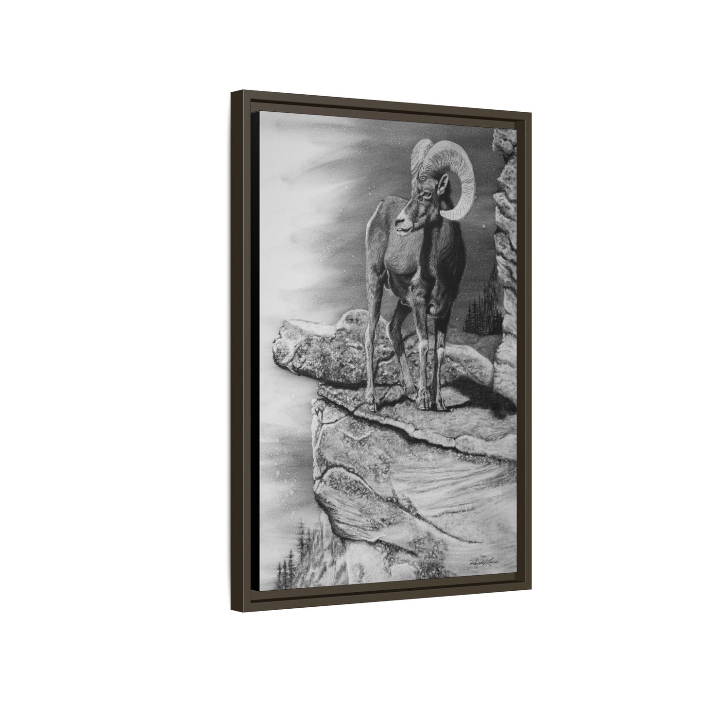 Legendary, Bighorn Sheep Framed Matte Stretched Canvas