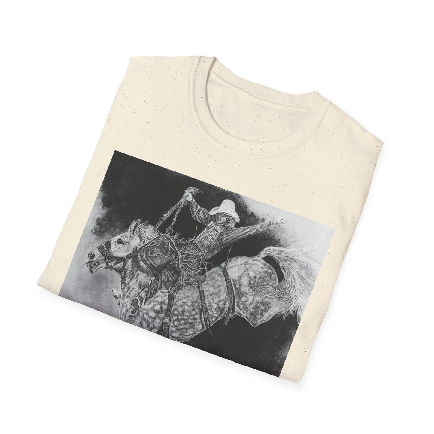 Big Grey, Rodeo Bareback Bronc Painting T-Shirt