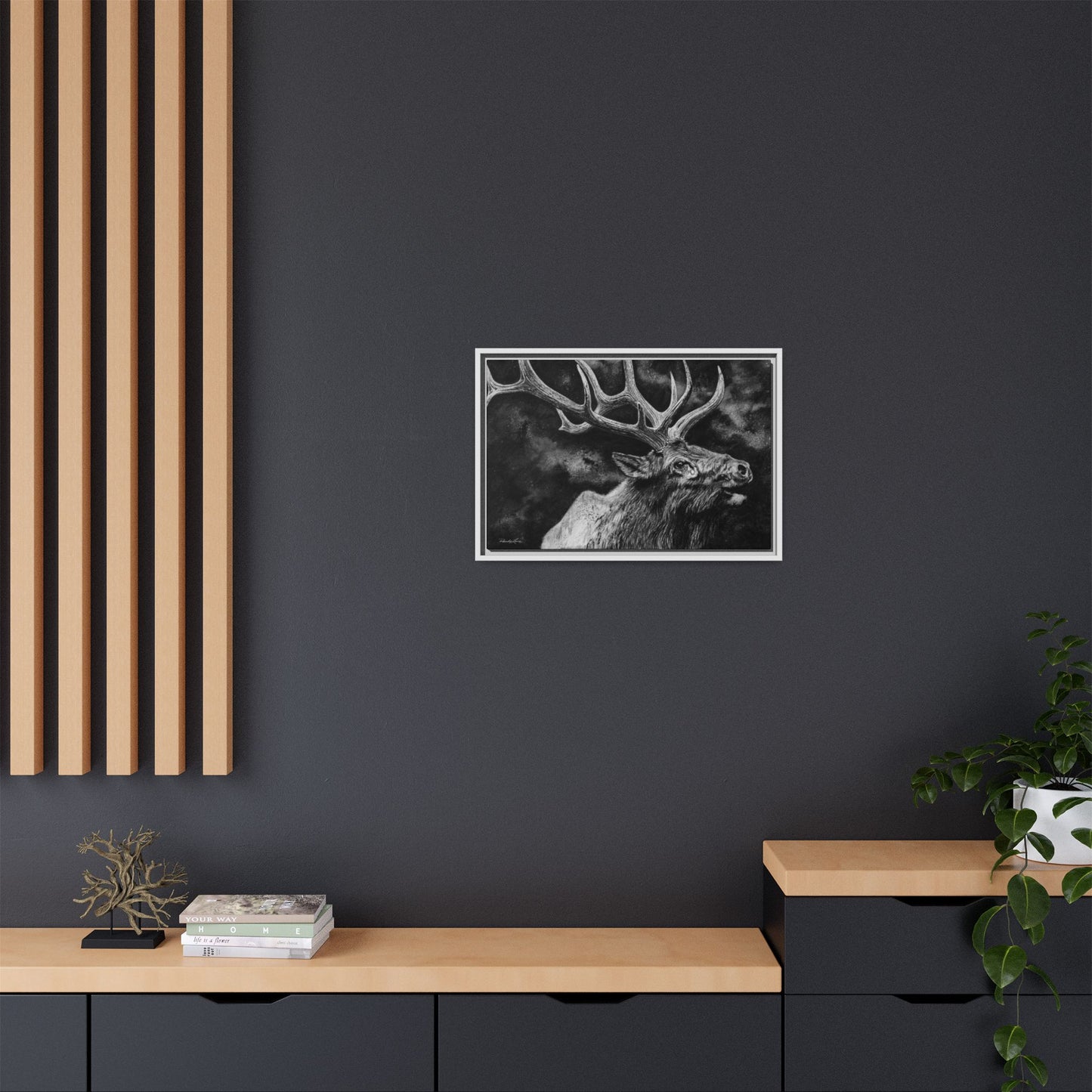 Gladiator, Framed Elk Wall Art,  Matte Canvas
