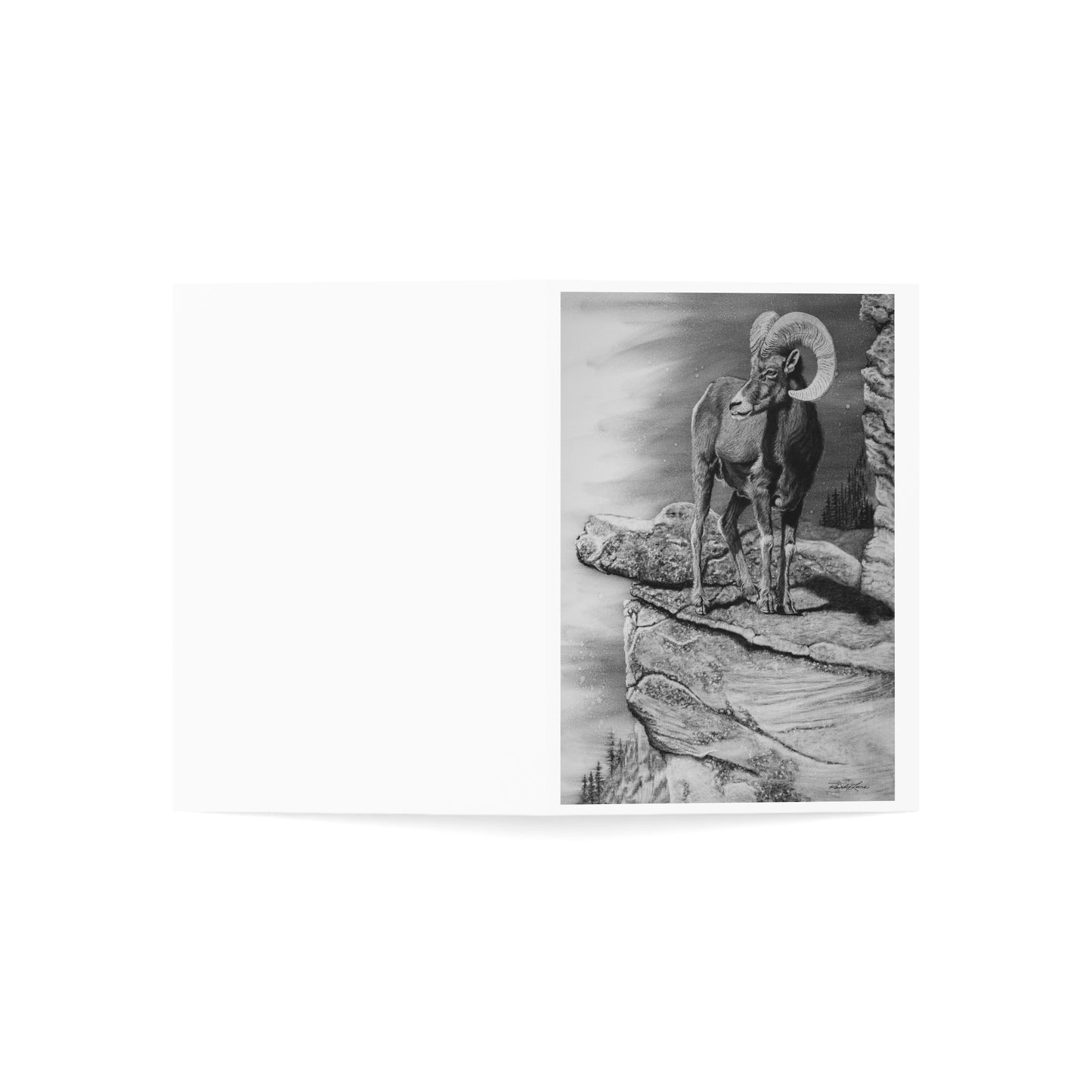 Legendary, Bighorn Sheep-Themed Greeting Cards, Sets of 1, 10, 30, 50pcs