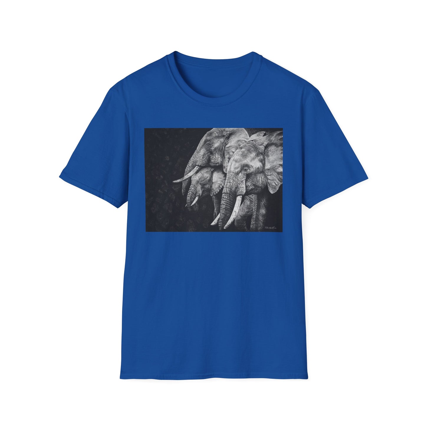 Brushland Bond. Elephant Art Unisex Softstyle T-Shirt