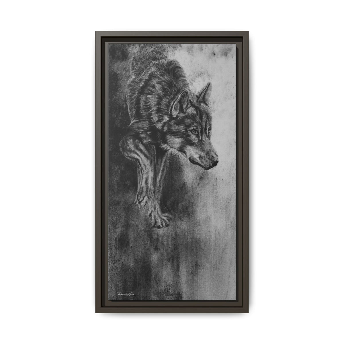 Specter, Wolf Portrait Framed Matte Canvas Wall Art