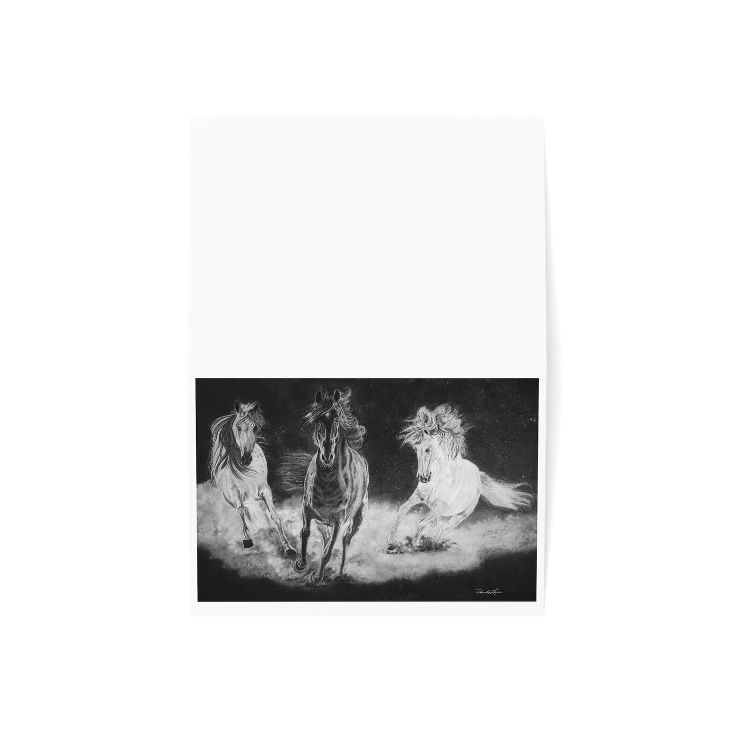 Midnight Run. Horse Greeting Cards Set