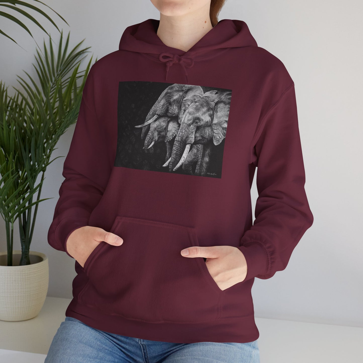 Brushland Bond. Elephant Art Unisex Heavy Blend Hoodie