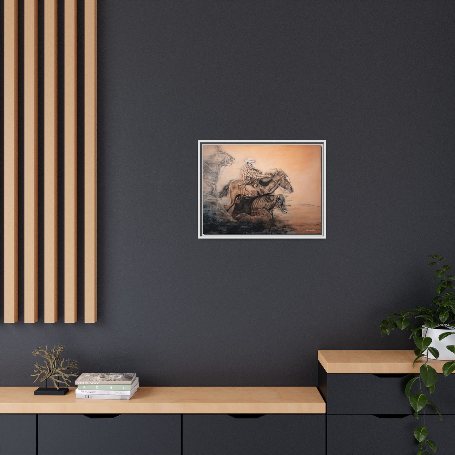 Get Some. Bulldogging Framed Stretched Matte Canvas Print