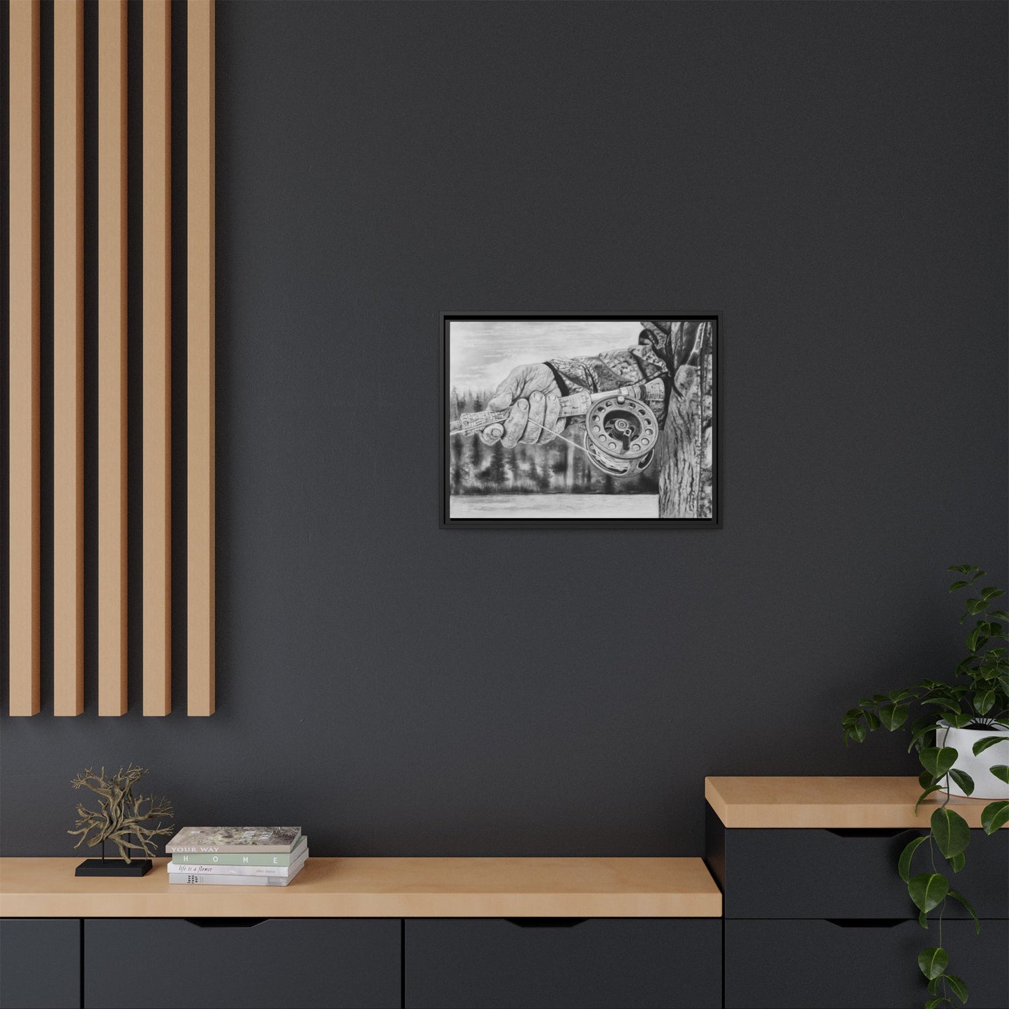 Therapy, Framed Canvas Fishing Fine Art Print