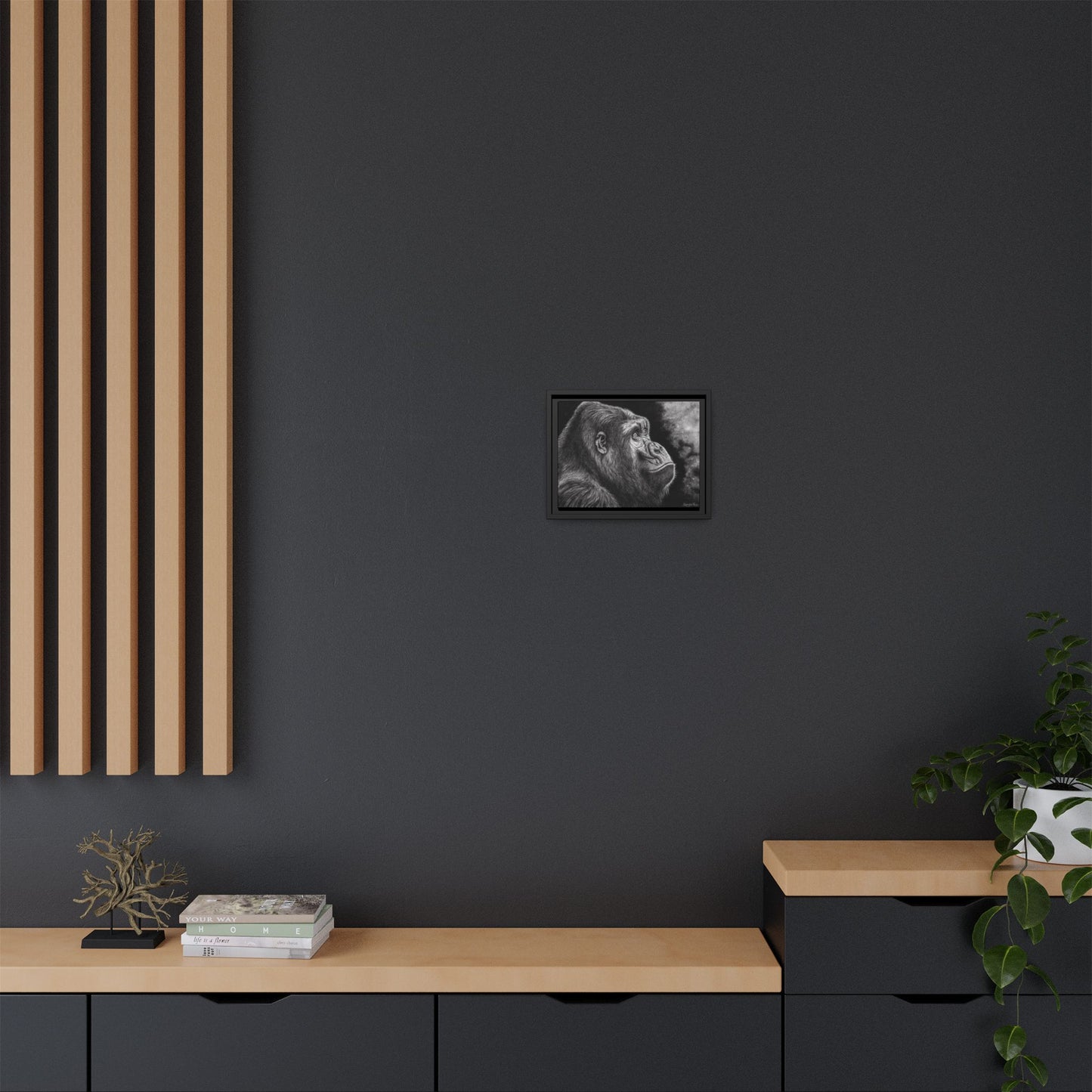Gorilla, Framed Art Canvas Wall Decor