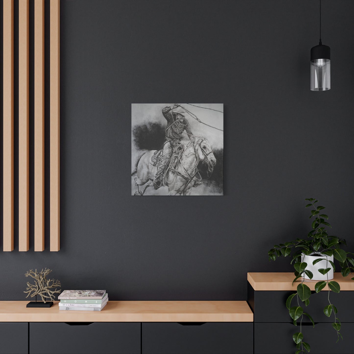 Let it Fly, Rodeo Tie-down Roper, Stretched Canvas Matte Print