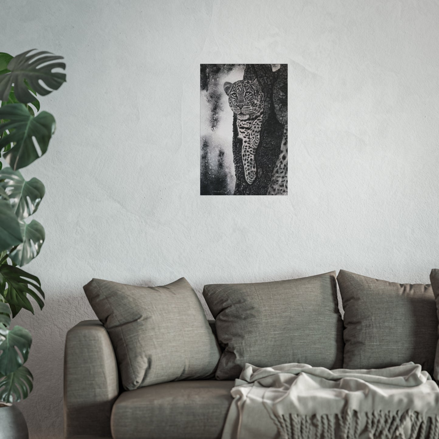 Tree Hugger, Leopard Fine Art Print