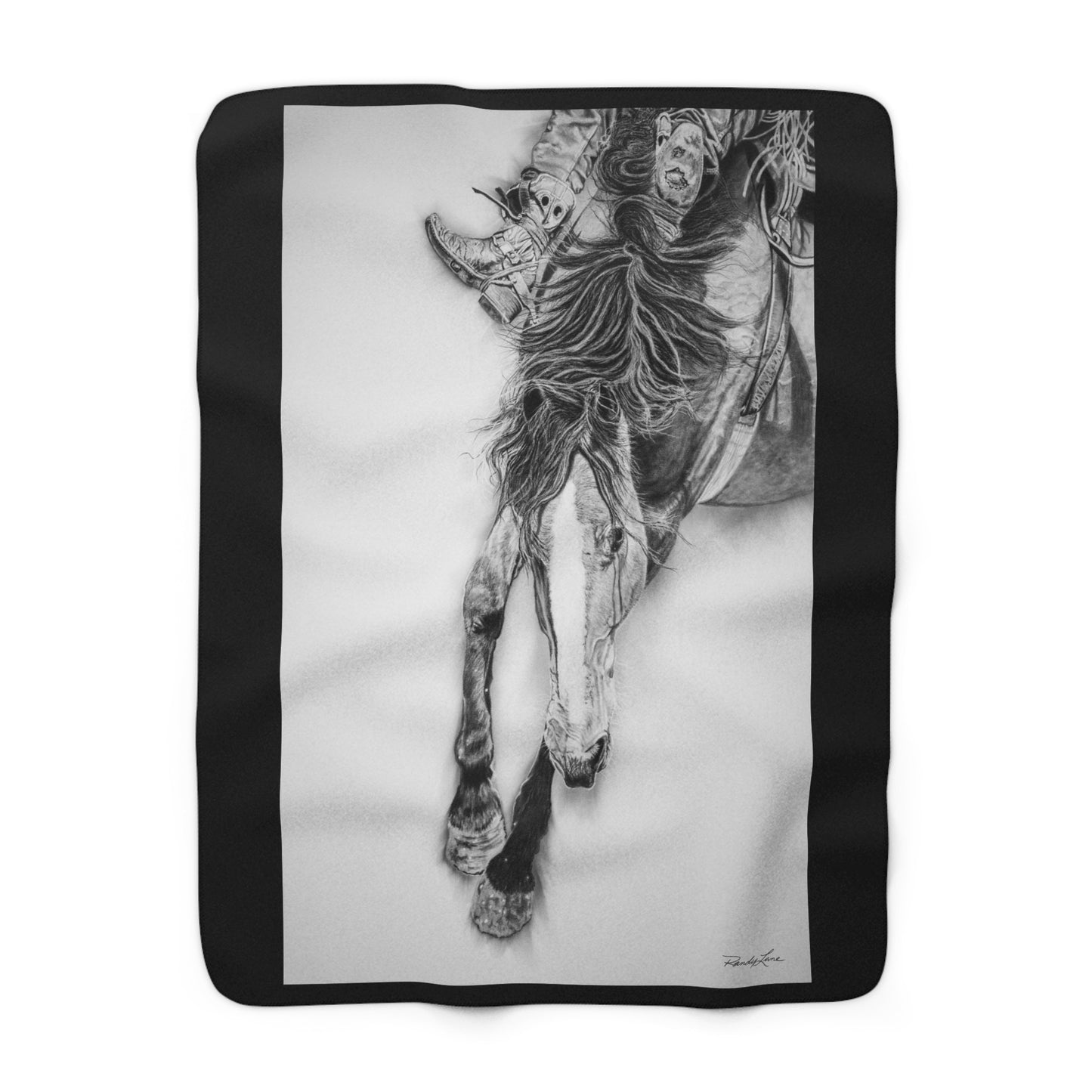 Crazy 8. Cozy Sherpa Fleece Rodeo Art Blanket