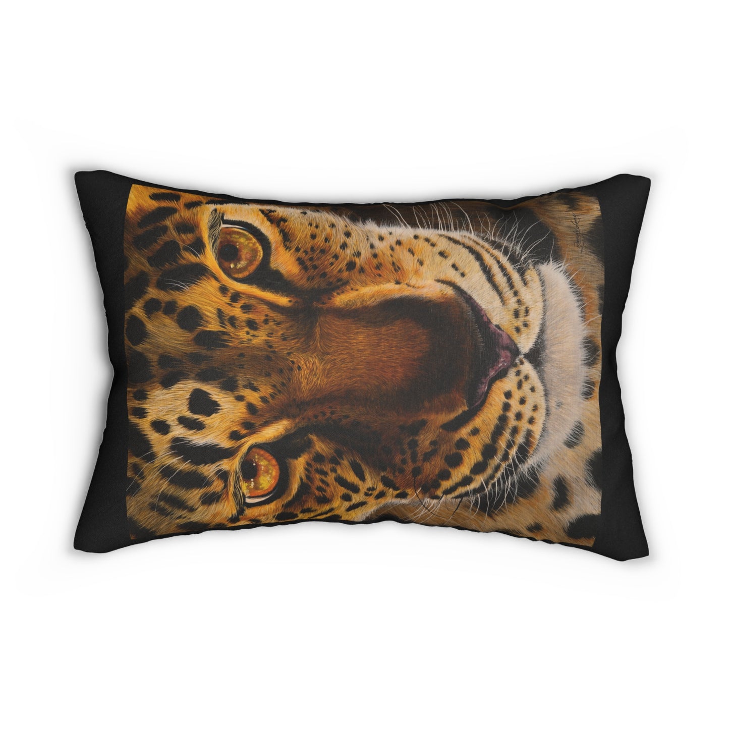 Windows to the Soul, Leopard Spun Polyester Lumbar Pillow