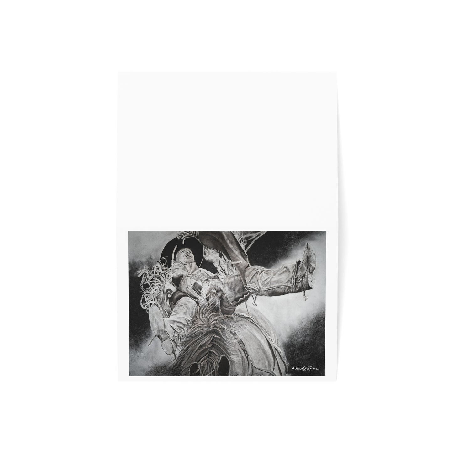 Battle Tested, Bareback Rider, Rode Art Greeting Card —  (1/10/30/50 Pack)