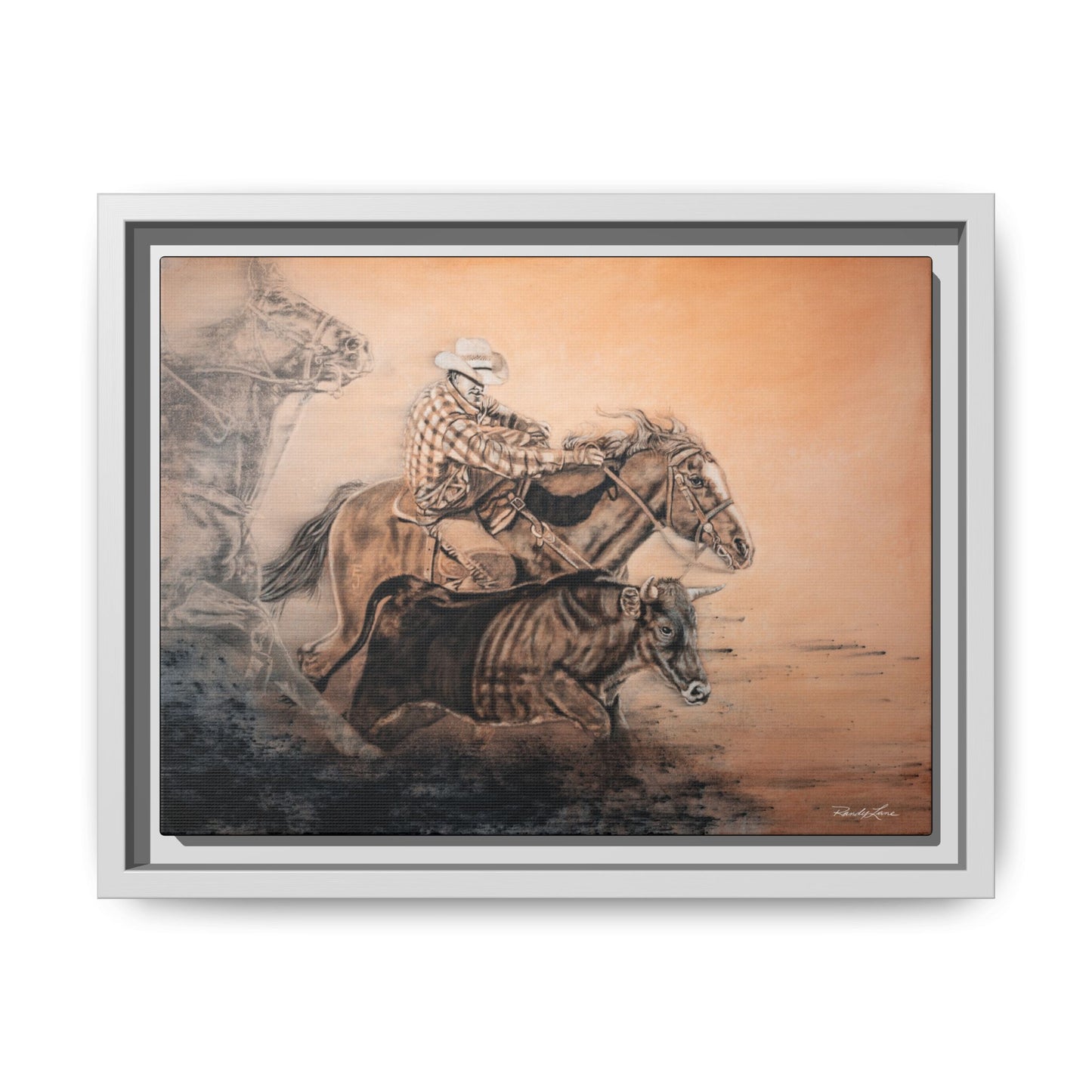 Get Some. Bulldogging Framed Stretched Matte Canvas Print