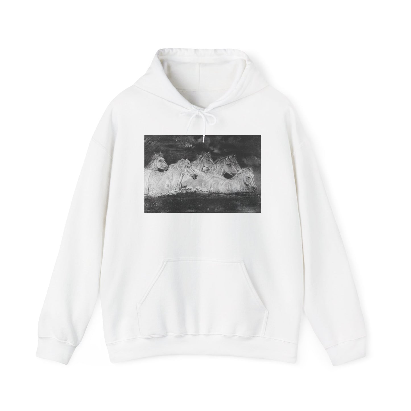 Night Swim, Horse Unisex Hooded Sweatshirt