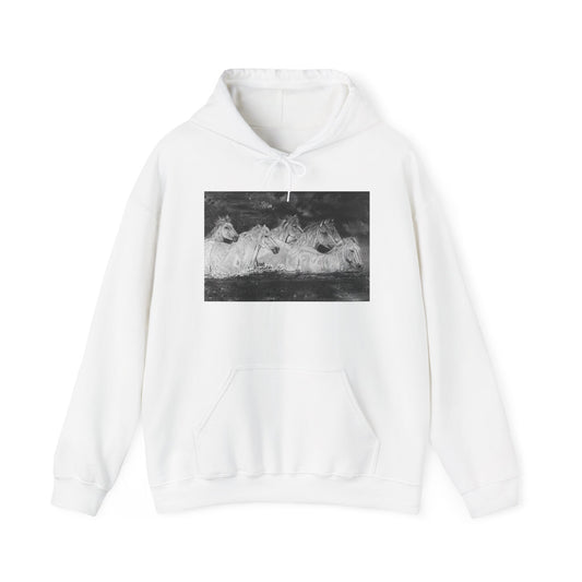 Night Swim, Horse Unisex Hooded Sweatshirt