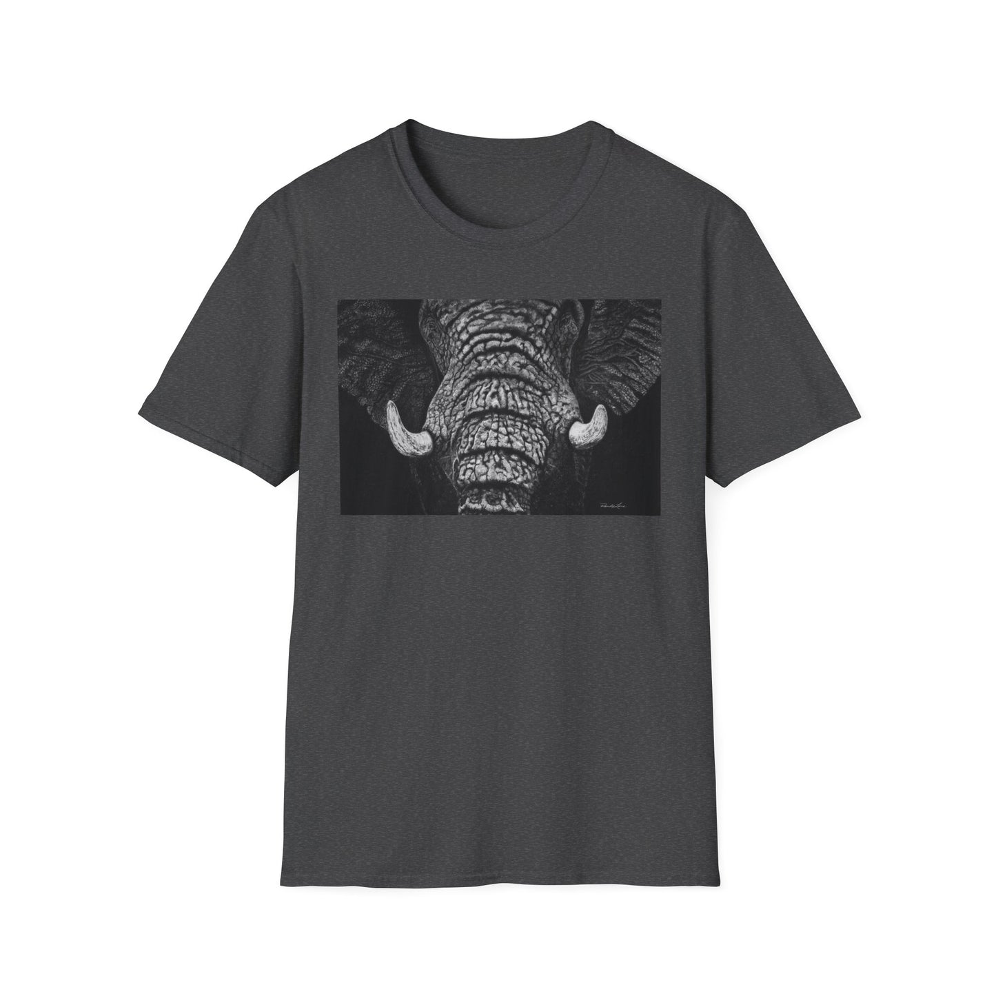 Ebony and Ivory, Elephant Graphic Unisex Softstyle T-Shirt