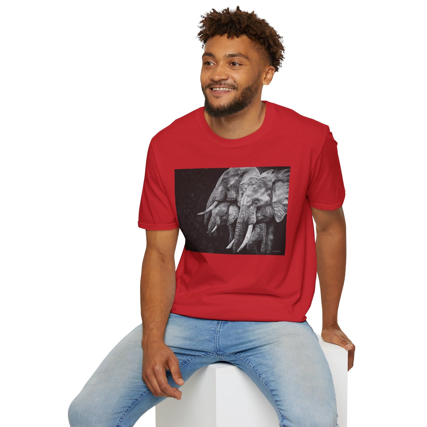Brushland Bond. Elephant Art Unisex Softstyle T-Shirt