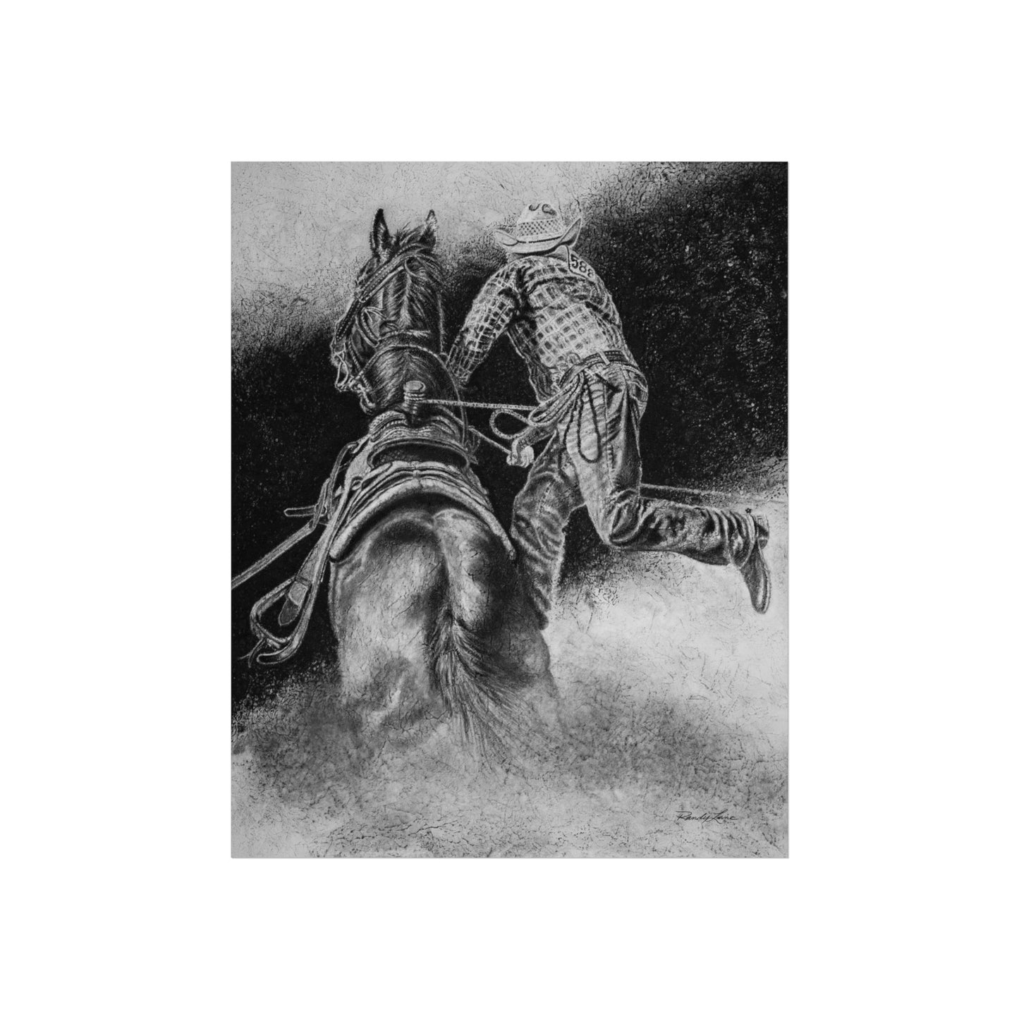 The Dismount. Steer Roper Fine Art Print