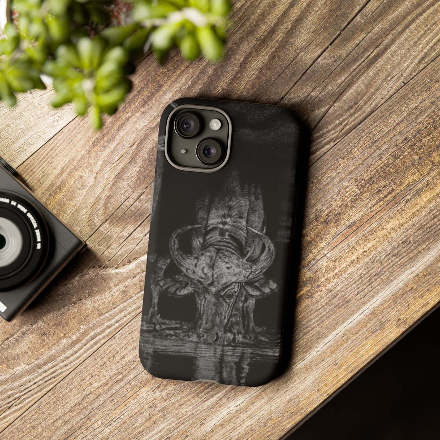 The Waterhole, Cape Buffalo Tough Phone Cases