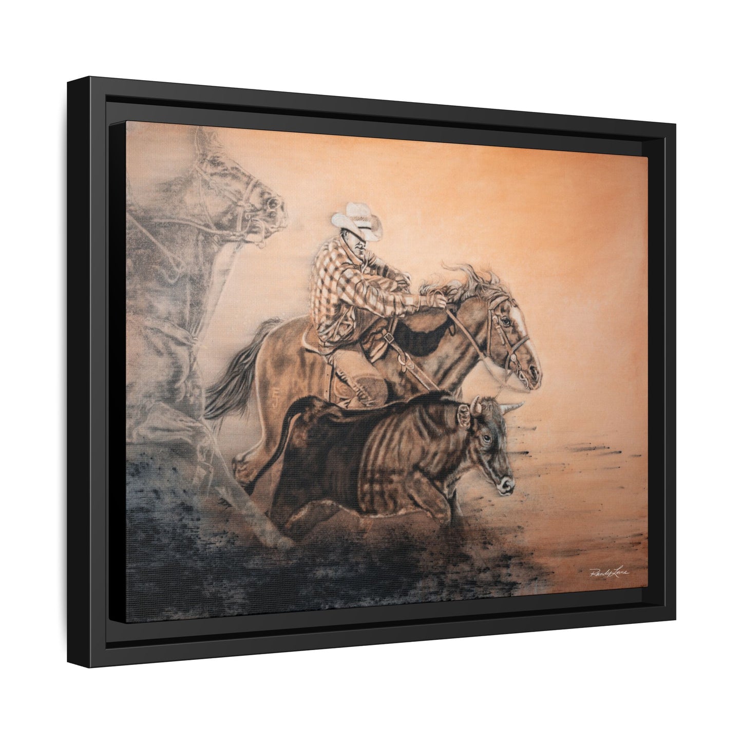 Get Some. Bulldogging Framed Stretched Matte Canvas Print