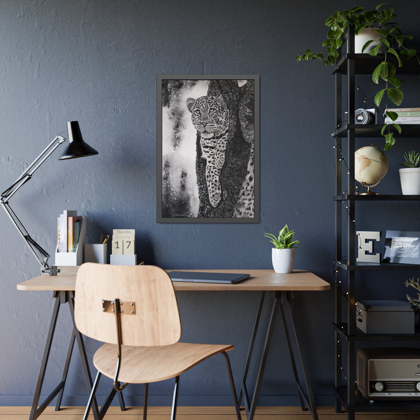 Tree Hugger,  Leopard Framed Fine Art Print