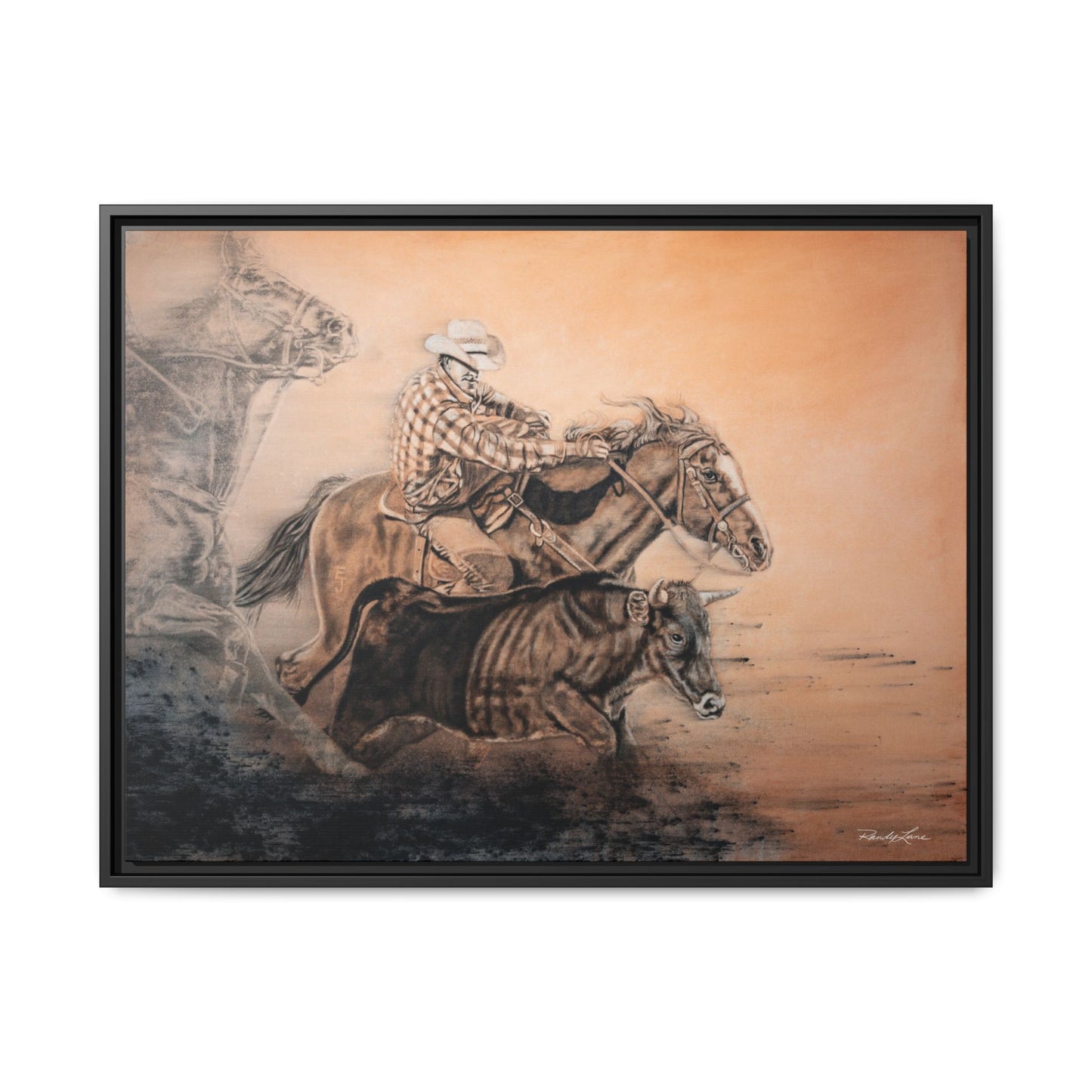 Get Some. Bulldogging Framed Stretched Matte Canvas Print