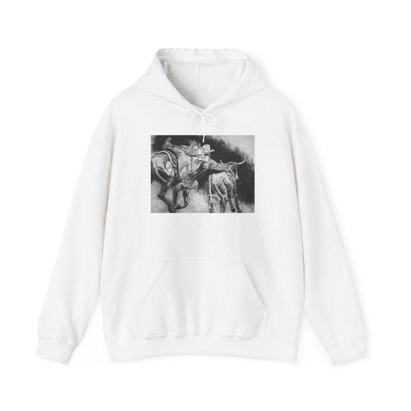 Contact. Cowboy Bulldogger Rodeo Art Unisex Heavy Blend Hoodie
