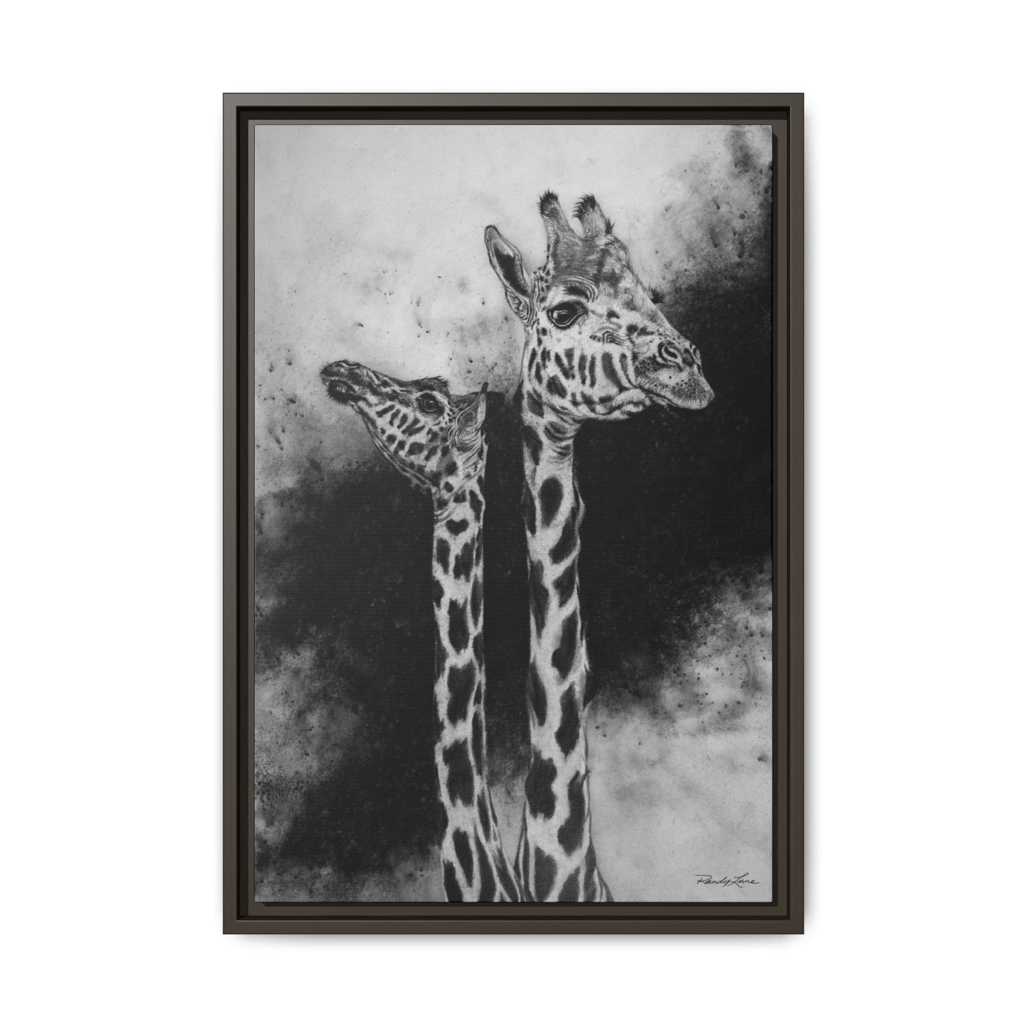 Grace in the Grasslands, Giraffe, Framed Matte Canvas Wall Decor