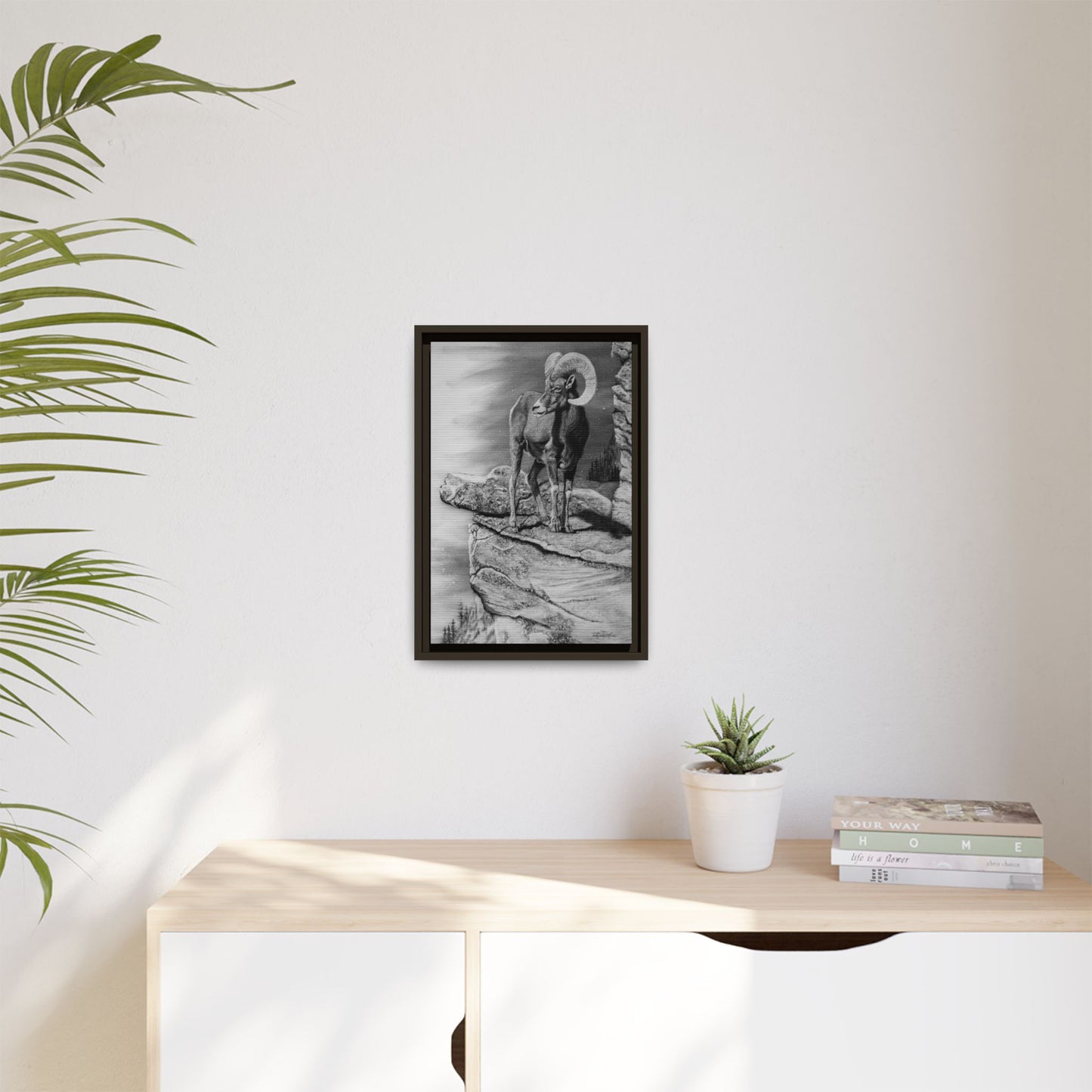 Legendary, Bighorn Sheep Framed Matte Stretched Canvas