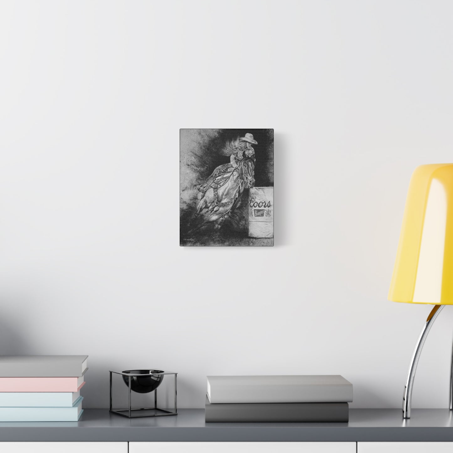 Sophie's Run. Rodeo Barrel Racer Art Stretched Canvas