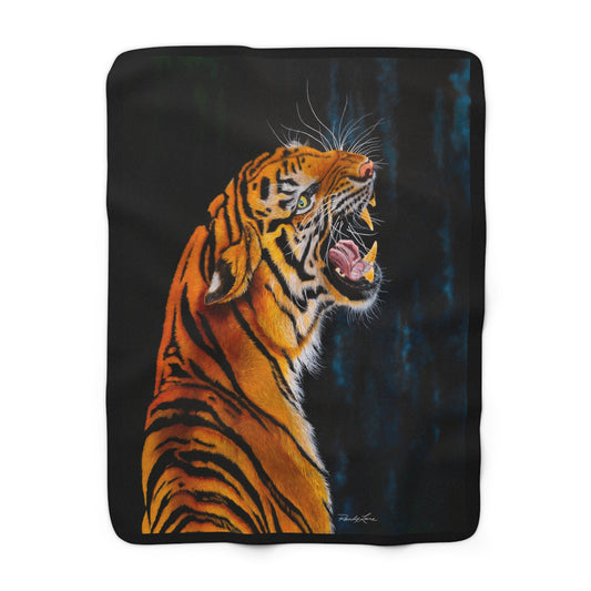 Beautifully Bold, Roaring Tiger Sherpa Fleece Blanket