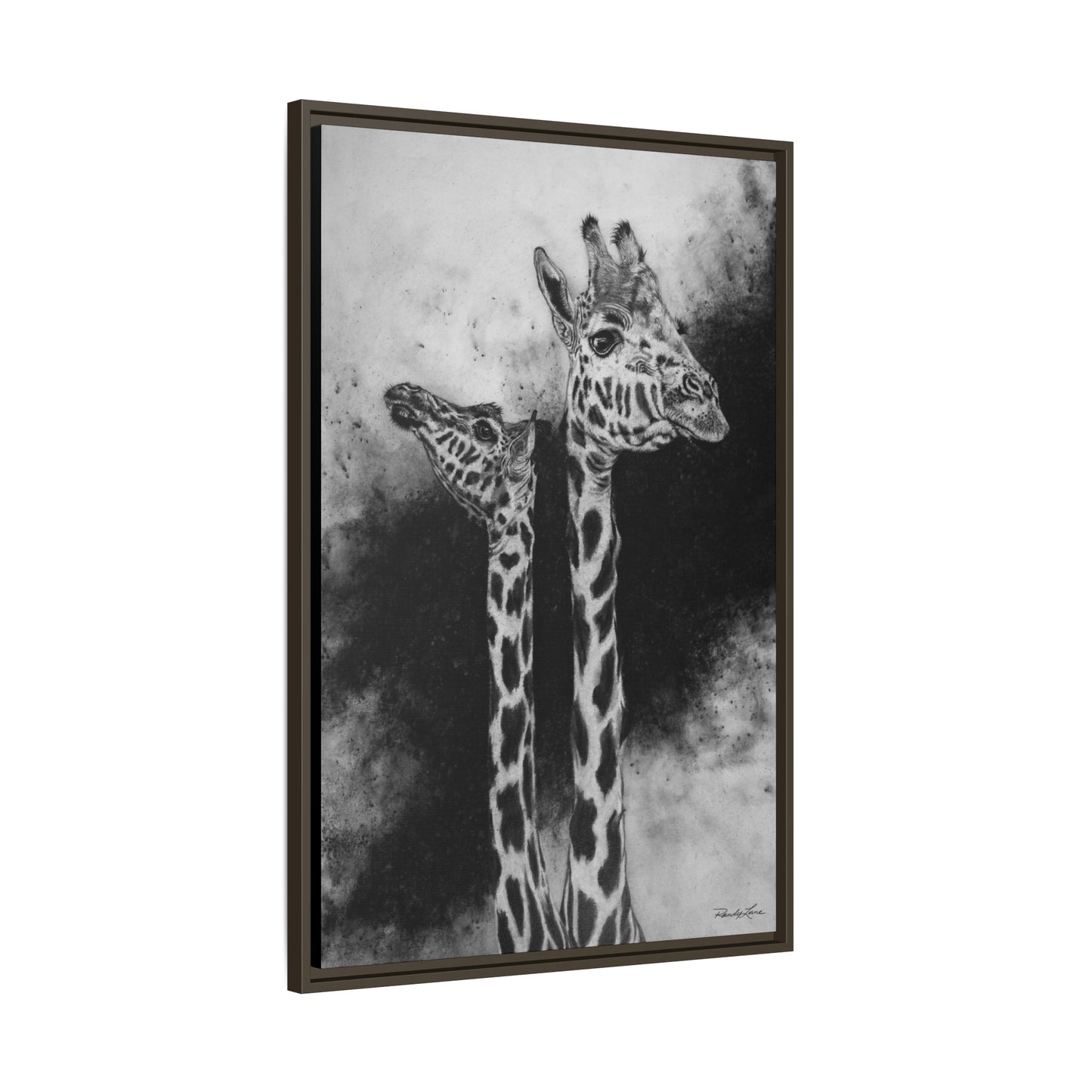 Grace in the Grasslands, Giraffe, Framed Matte Canvas Wall Decor