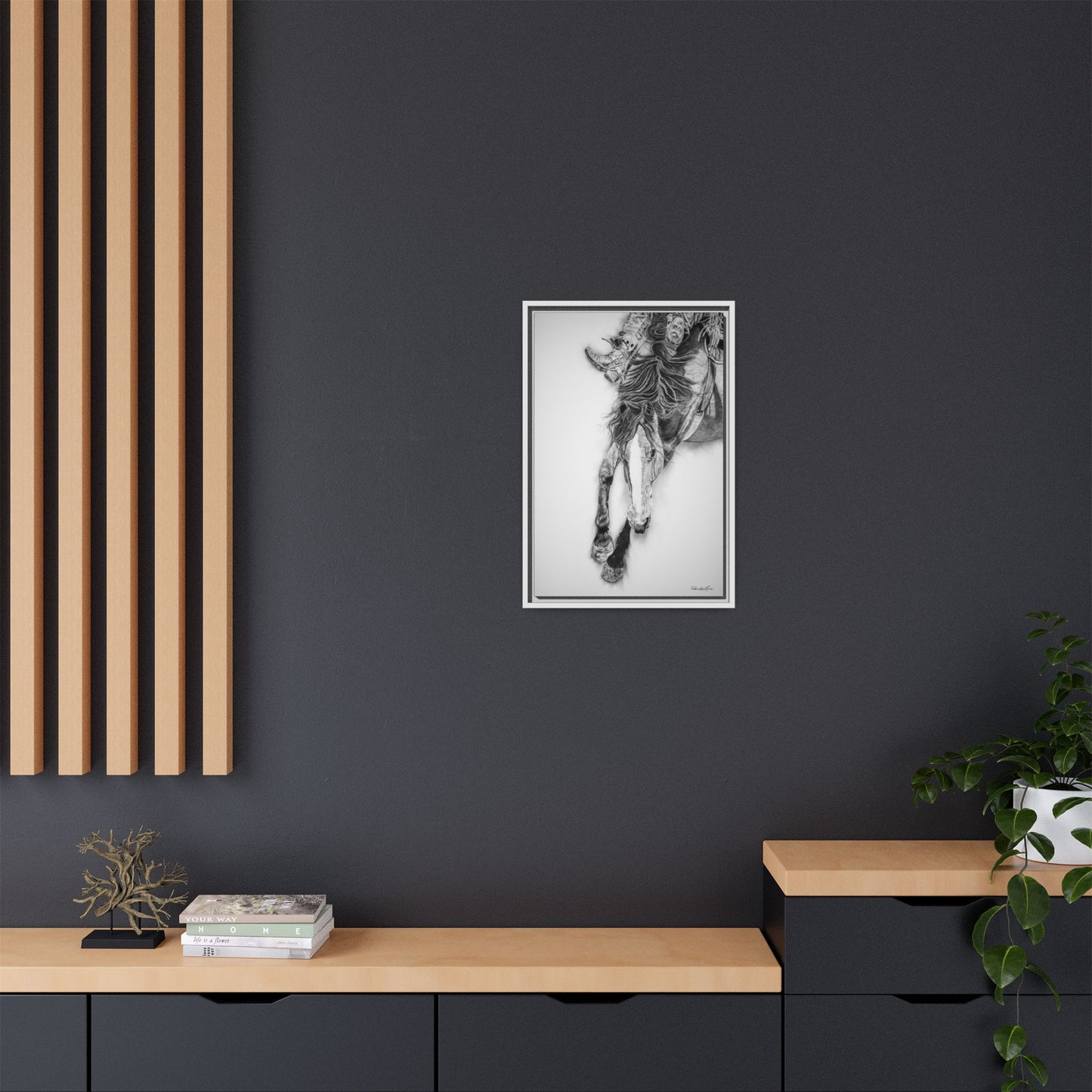 Crazy 8. Framed Stretched Matte Canvas Rodeo Art Print