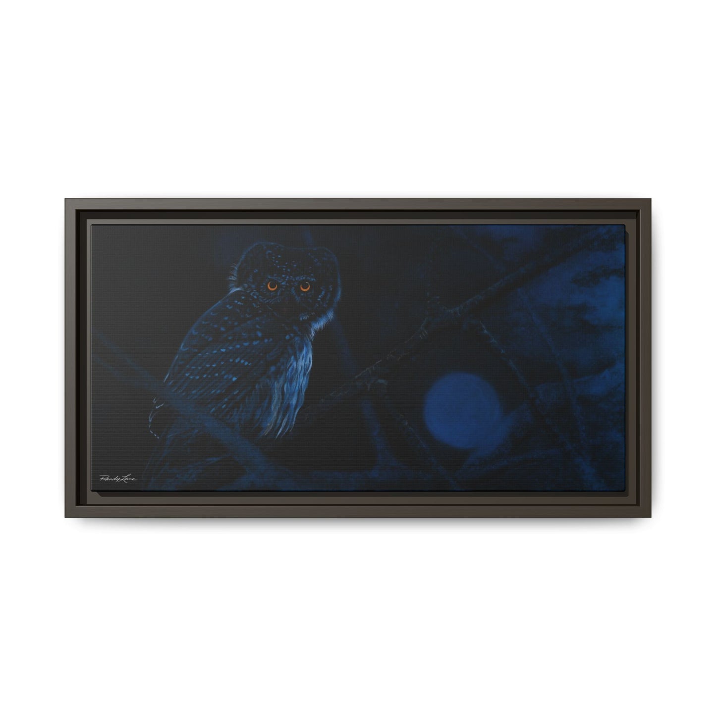 Bright Eyes, Framed Owl Canvas Art Print