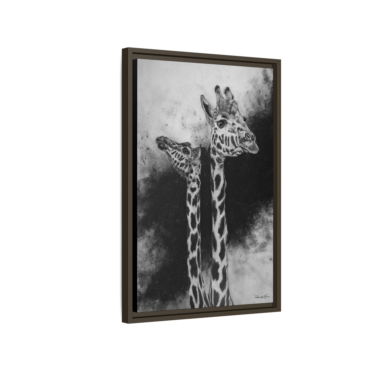 Grace in the Grasslands, Giraffe, Framed Matte Canvas Wall Decor