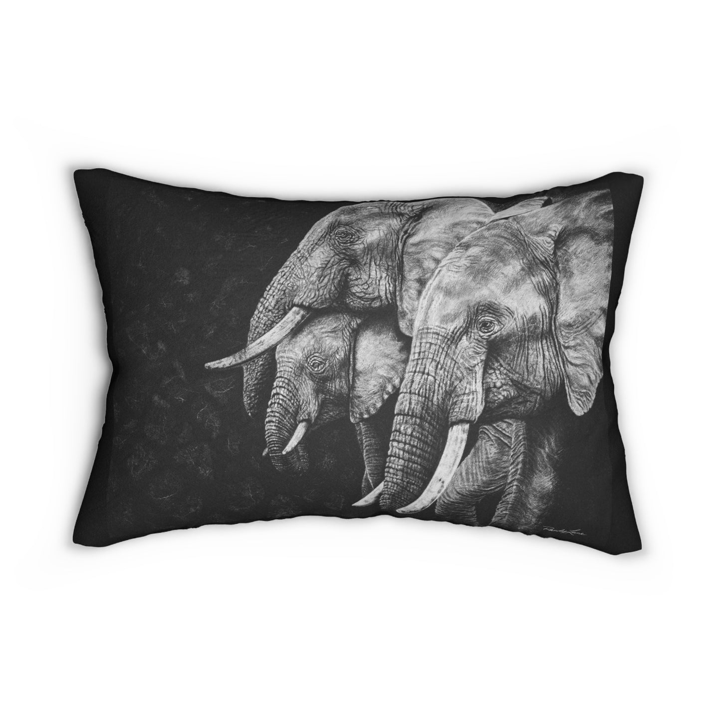 Brushland Bond. Elephant Art Spun Polyester Lumbar Pillow