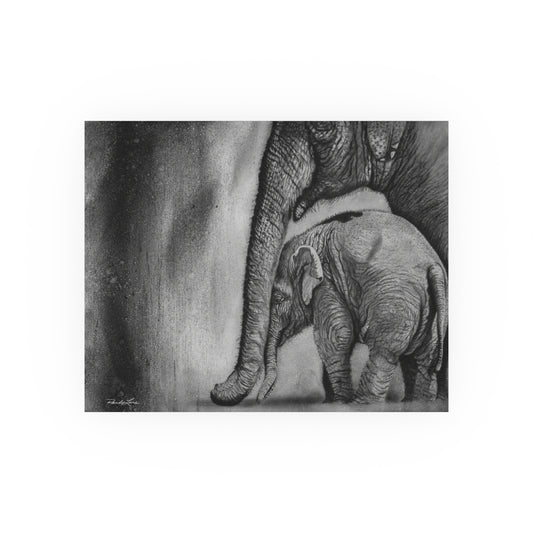 Trunks of Love, Elephant Mother & Calf Fine Art Print (Satin/Matte)