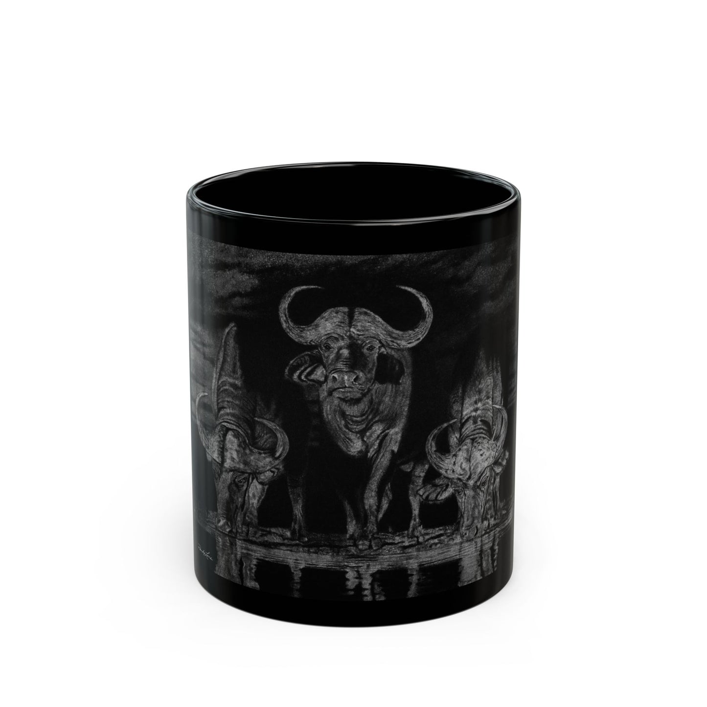 The Waterhole, Cape Buffalo Black Mug