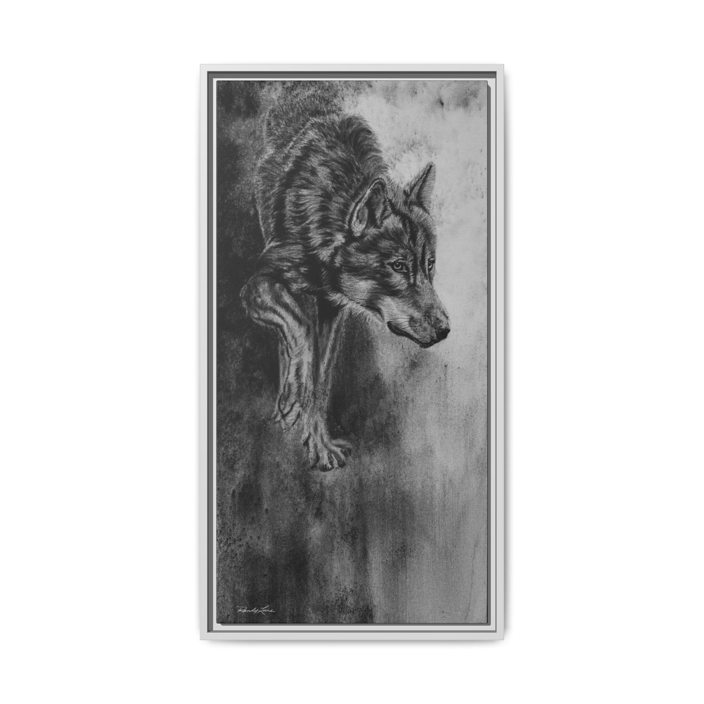 Specter, Wolf Portrait Framed Matte Canvas Wall Art