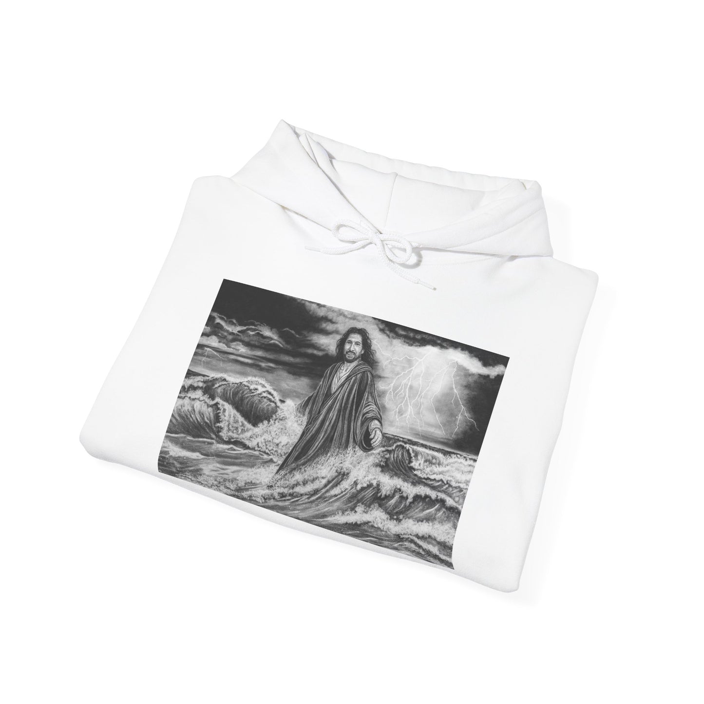 View from the Boat, Jesus Walking on Water Painting Hoodie Sweatshirt