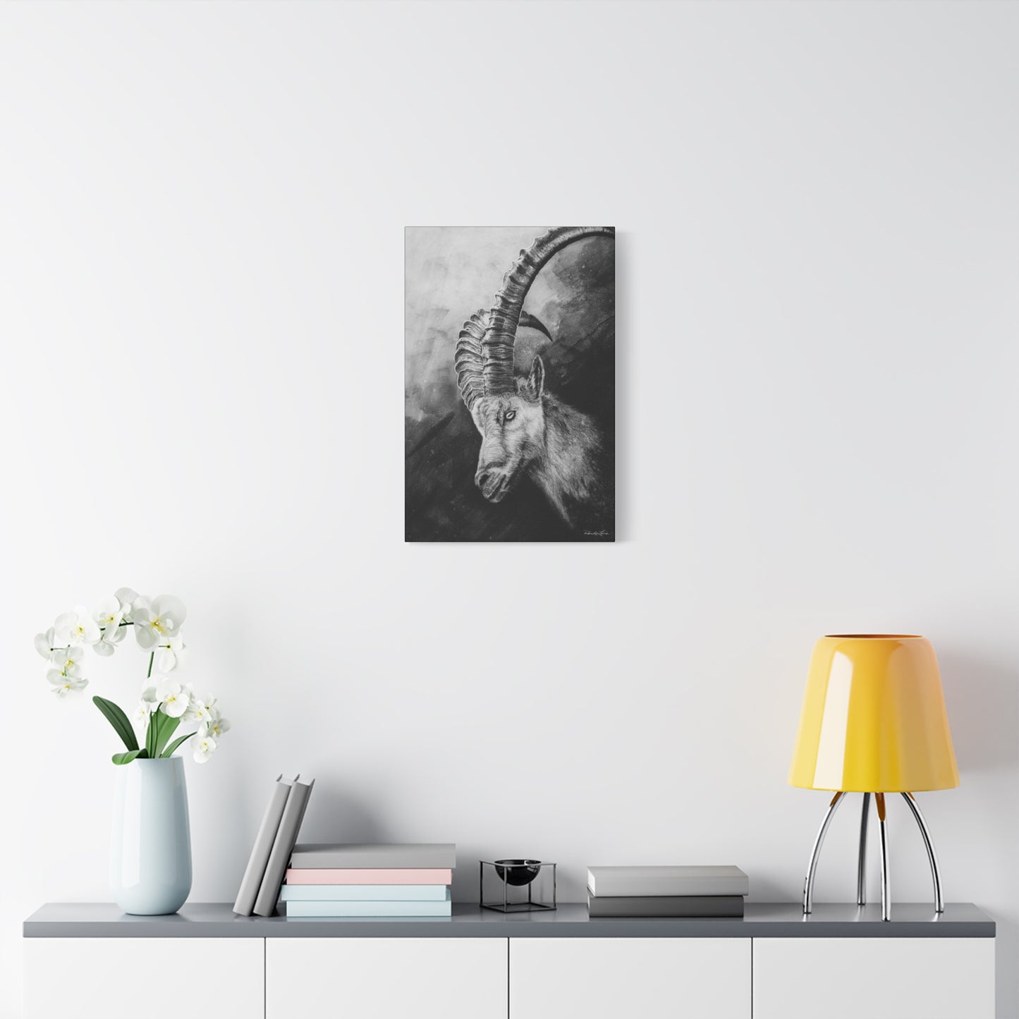 Apex, Alpine Mountain Goat Canvas Art, Stretched Wall Decor