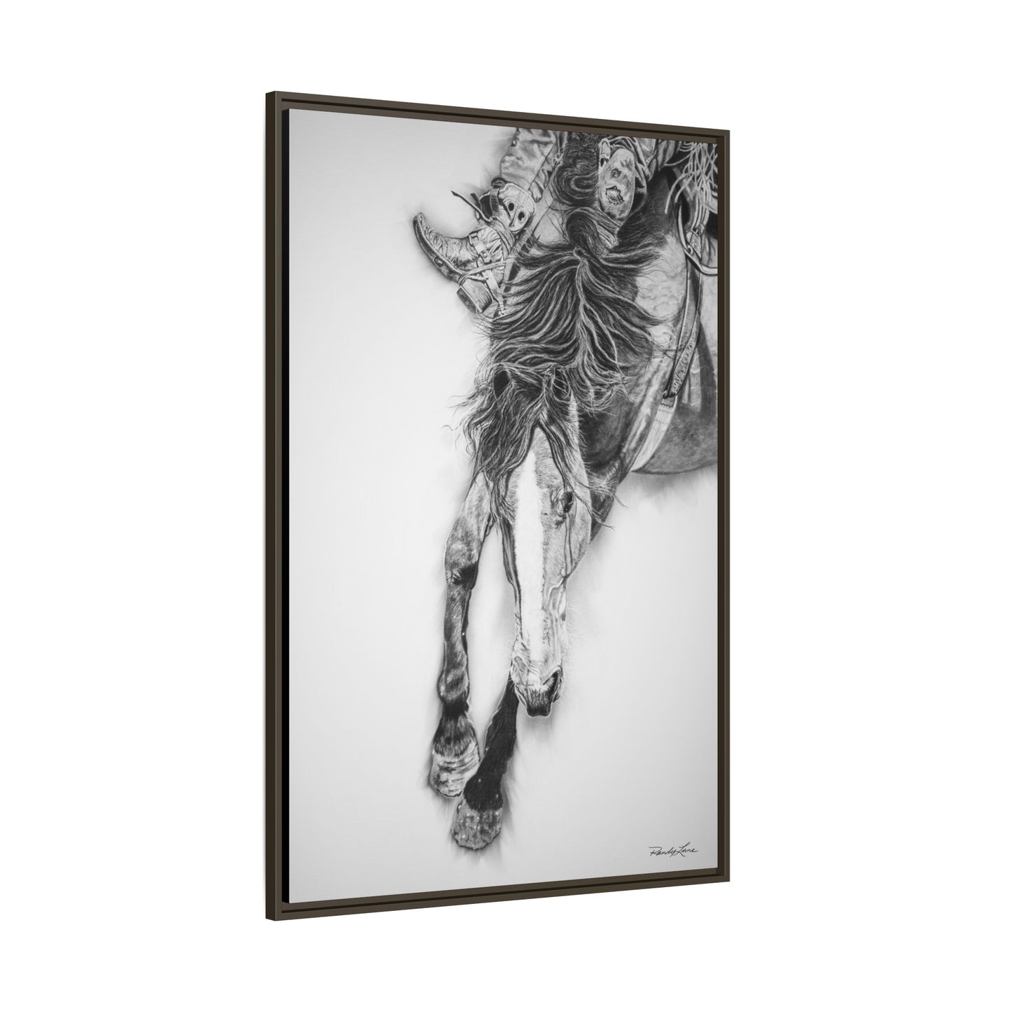 Crazy 8. Framed Stretched Matte Canvas Rodeo Art Print