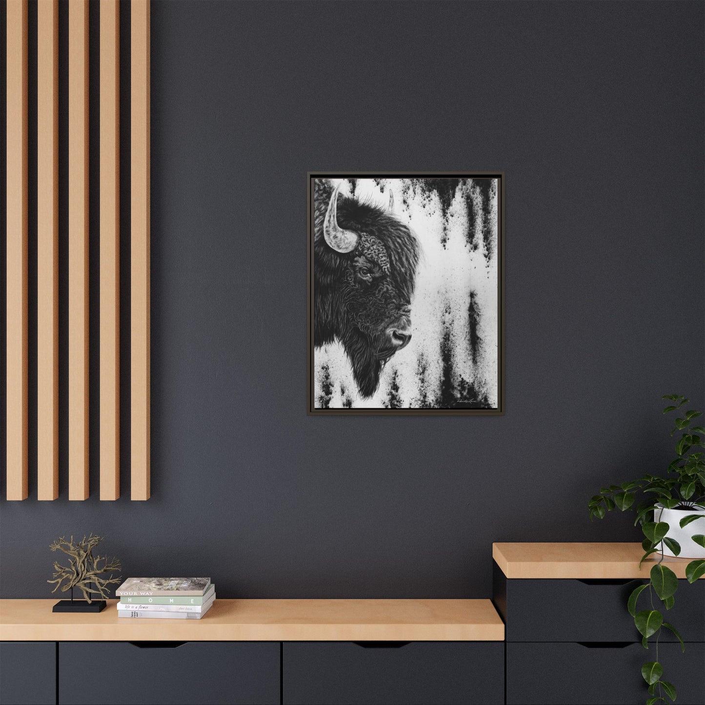Pride, Framed Bison Canvas Art